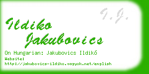 ildiko jakubovics business card
