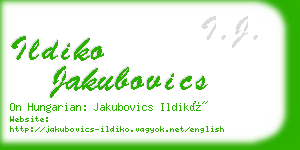 ildiko jakubovics business card